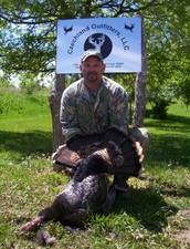 Mark with his 2nd bird. Weighed 26# and 11